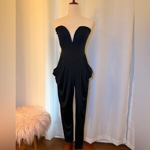 Elegant Black Strapless Jumpsuit